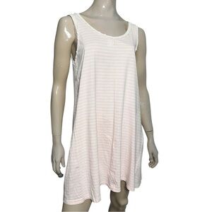 Christian Dior Women’s Size S Pink White Striped Cotton Sleeveless Nightgown